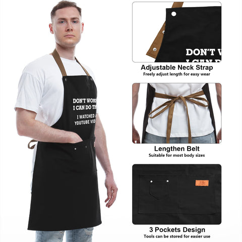 REHAVE delantal barbacoa, regalo para padre, diseño resistente y cómodo para asados.