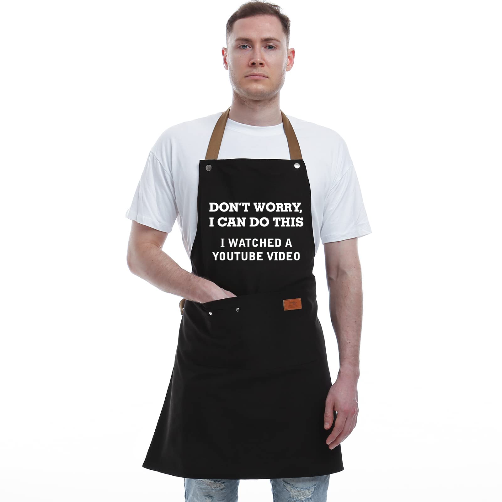 REHAVE delantal barista, regalo para amigo, bolsillos grandes para herramientas de café.
