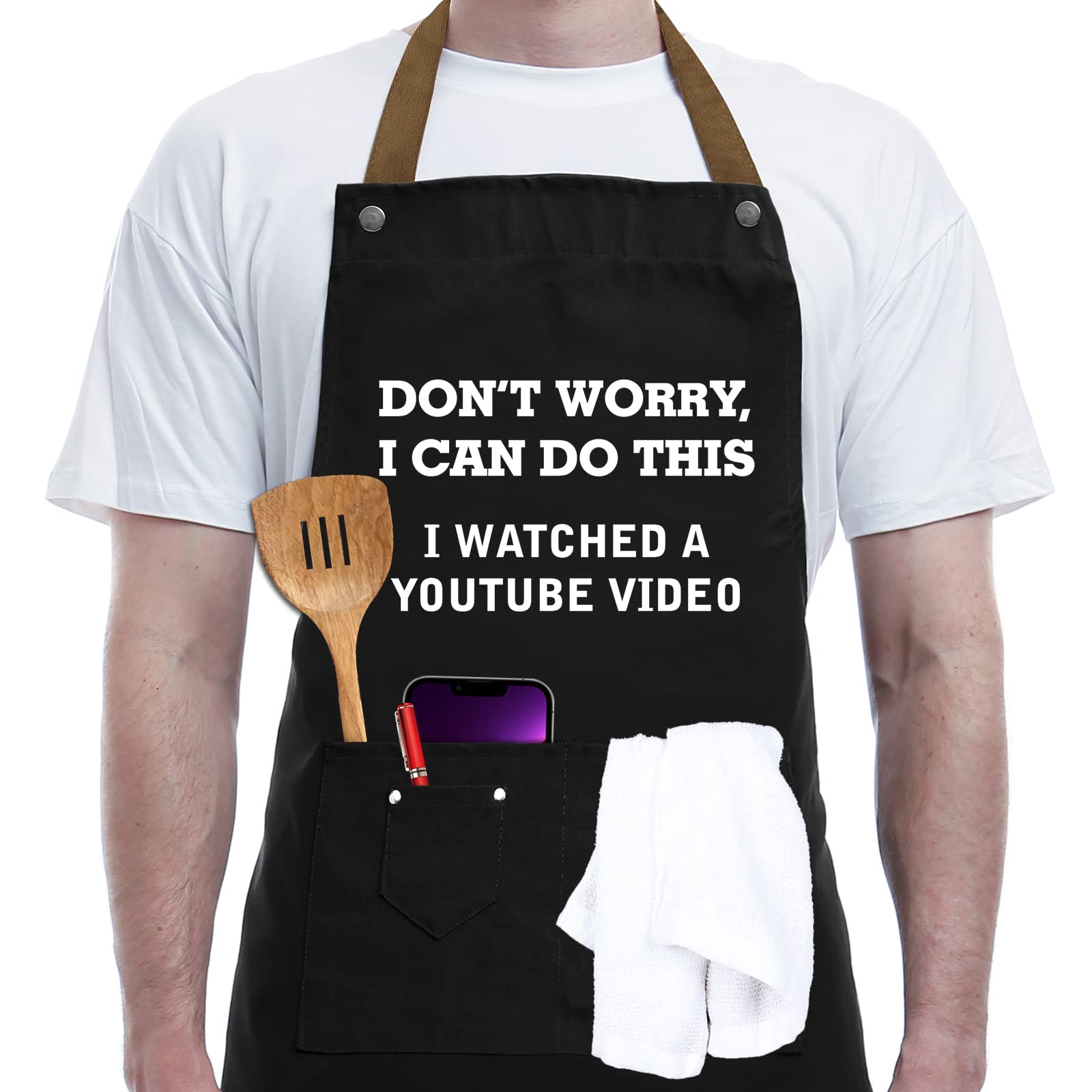REHAVE delantal chef divertido, foco en diseño, ideal regalo para hombre cocinando con humor.