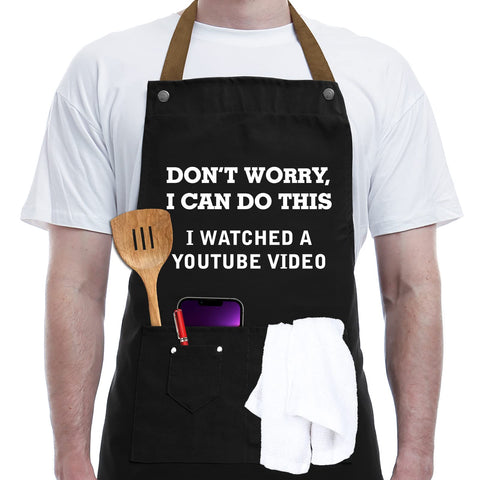 REHAVE delantal chef divertido, foco en diseño, ideal regalo para hombre cocinando con humor.