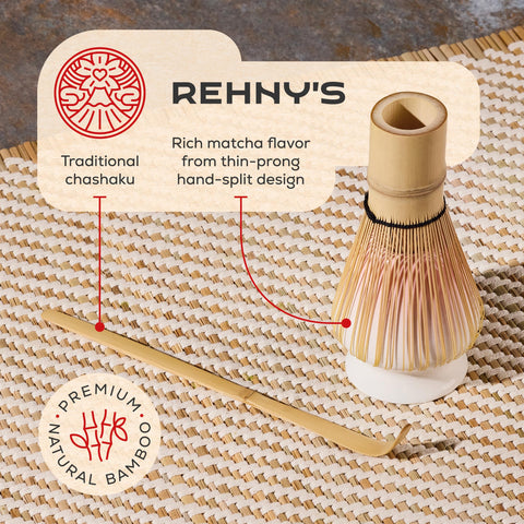 REHNY'S set de matcha completo para ritual diario de té.