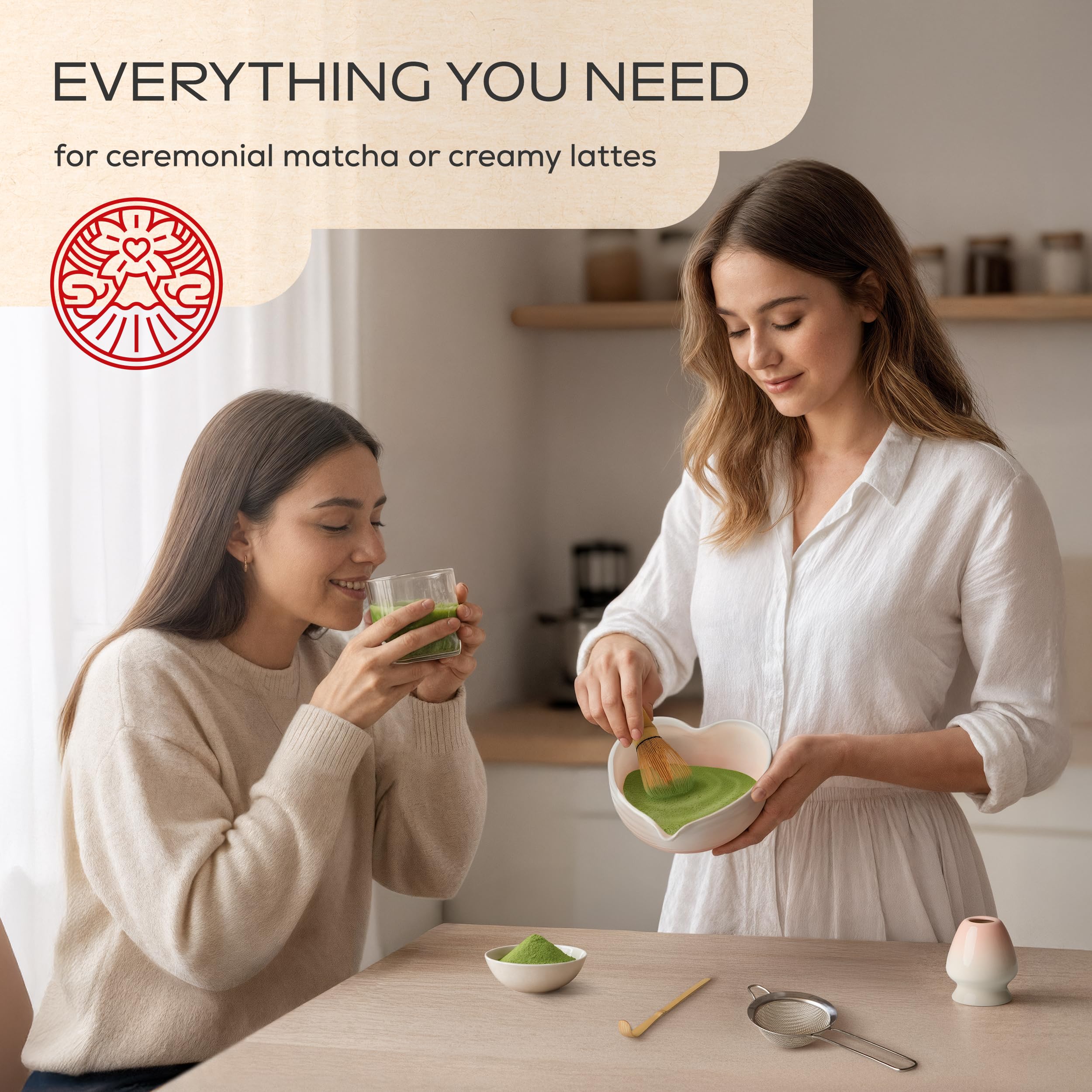 REHNY'S soporte para batidora de matcha mantiene la herramienta lista.
