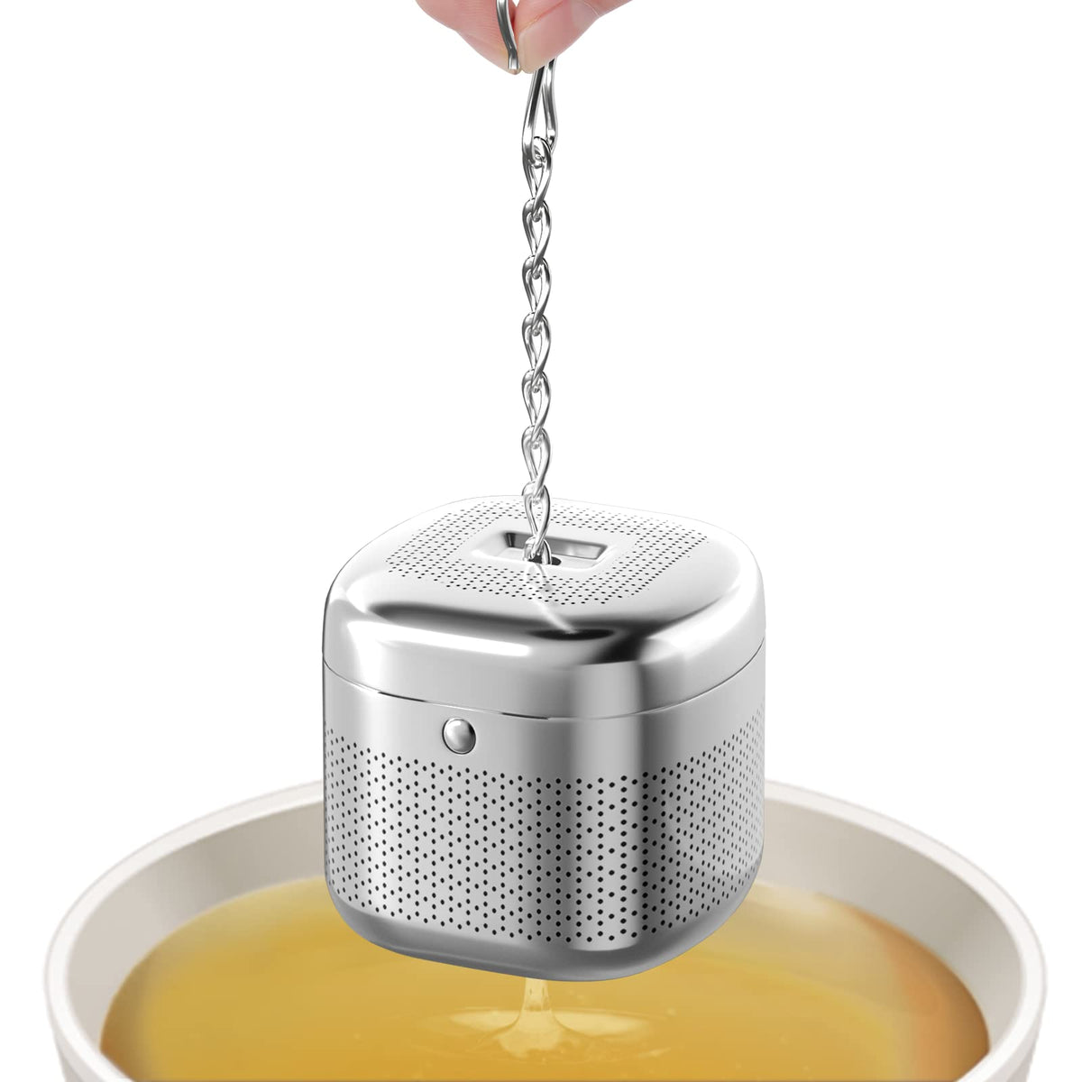 Bola infusora Reinmoson de acero inoxidable con malla ultra fina para té suelto, beneficio de sabor claro