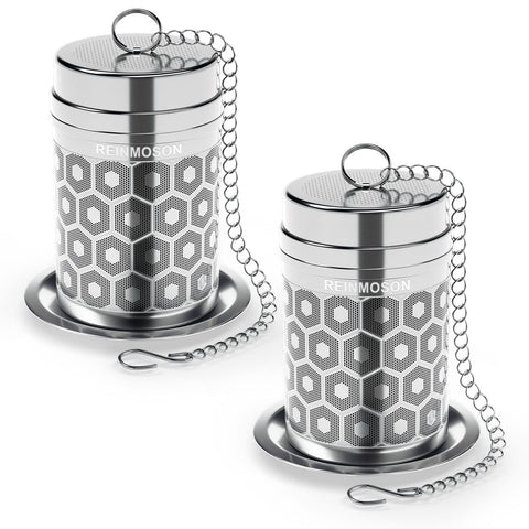 Infusor Reinmoson de té con malla ultrafina y acero 304 para hojas sueltas.