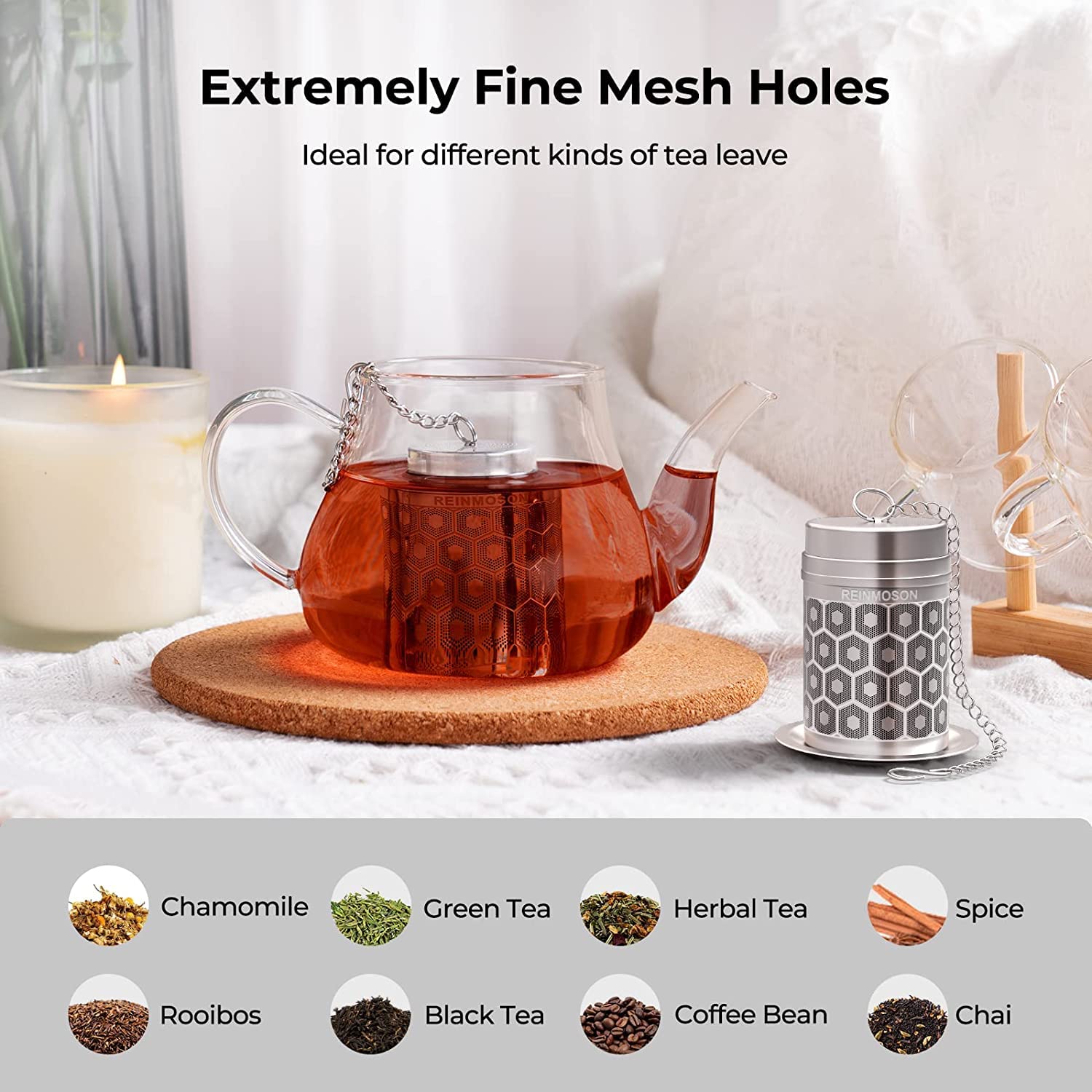 Juego de dos infusores Reinmoson de 1,5 pulgadas para té suelto.