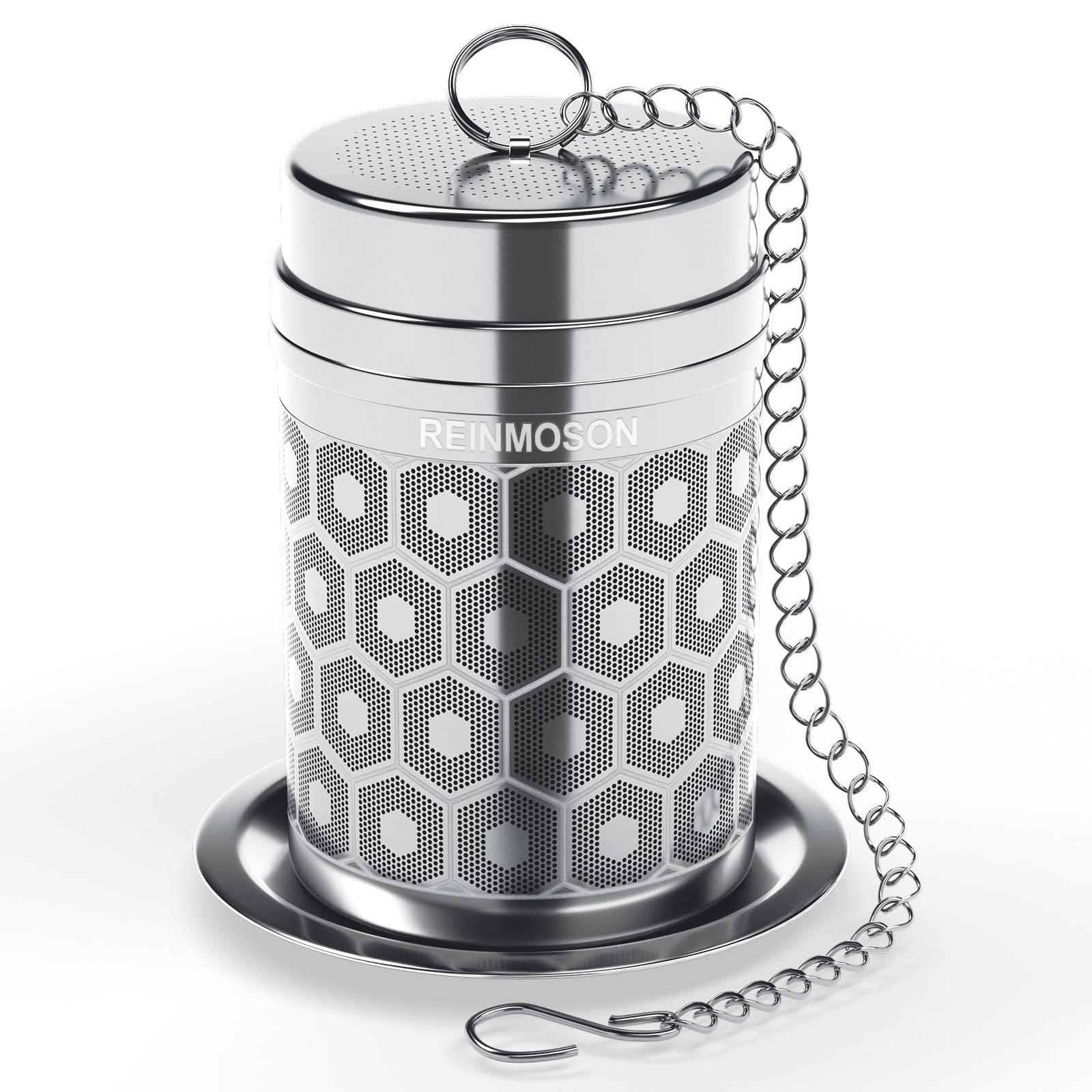Infusor Reinmoson de acero 304 con malla ultrafina para té suelto y sedimentos mínimos.