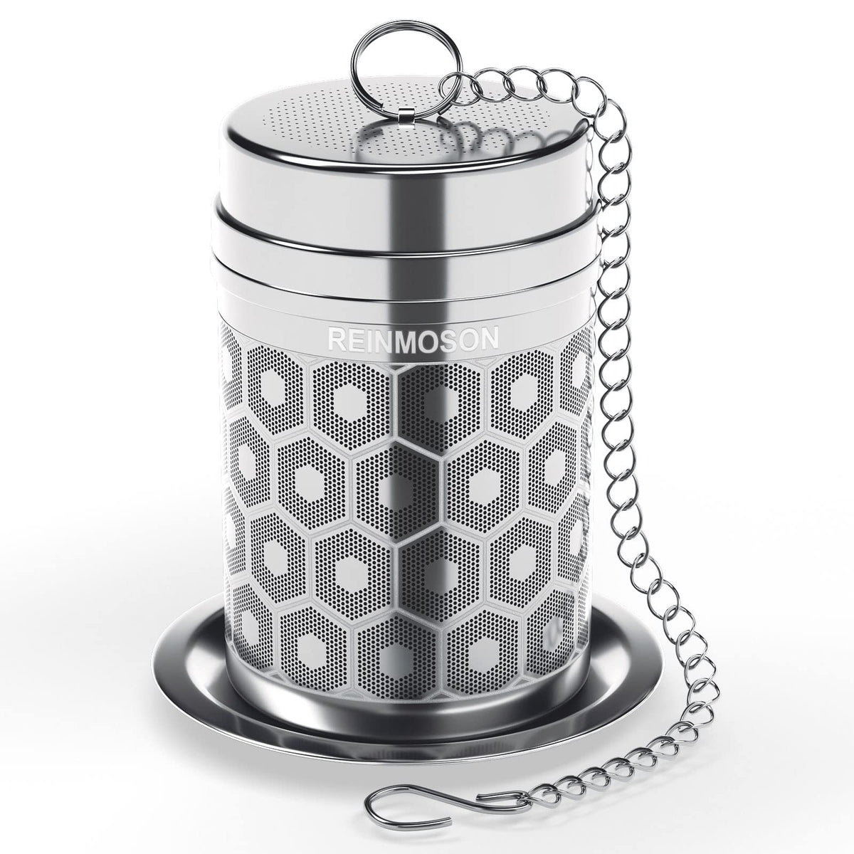 Infusor Reinmoson de acero 304 con malla ultrafina para té suelto y sedimentos mínimos.