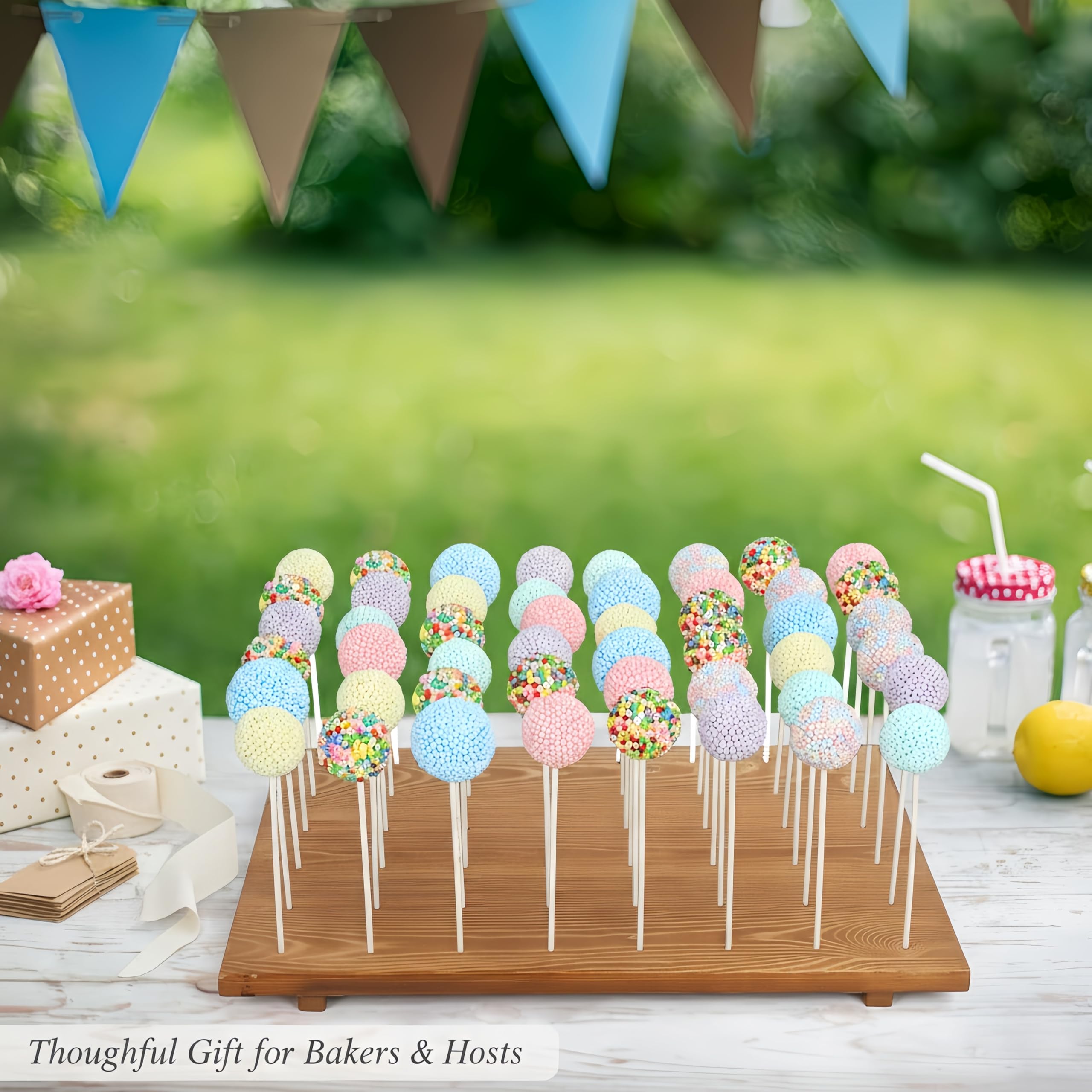 Relaxing Garden: montaje sencillo para paletas, perfecto para cumpleaños y eventos.
