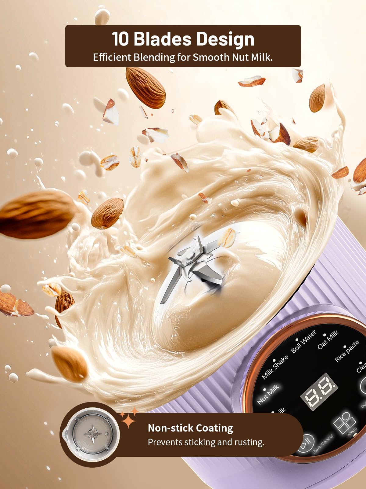 RELEXNOW Capacidad 1000 ml para leche vegetal familiar sin aditivos