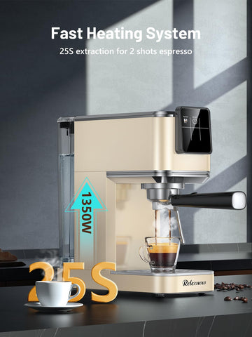 RELEXNOW 20 bares para extracción de espresso más aromática