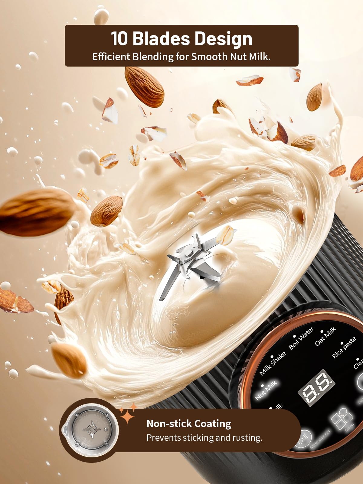 RELEXNOW jarra de 1000 ml lista para servir leche vegetal cremosa.