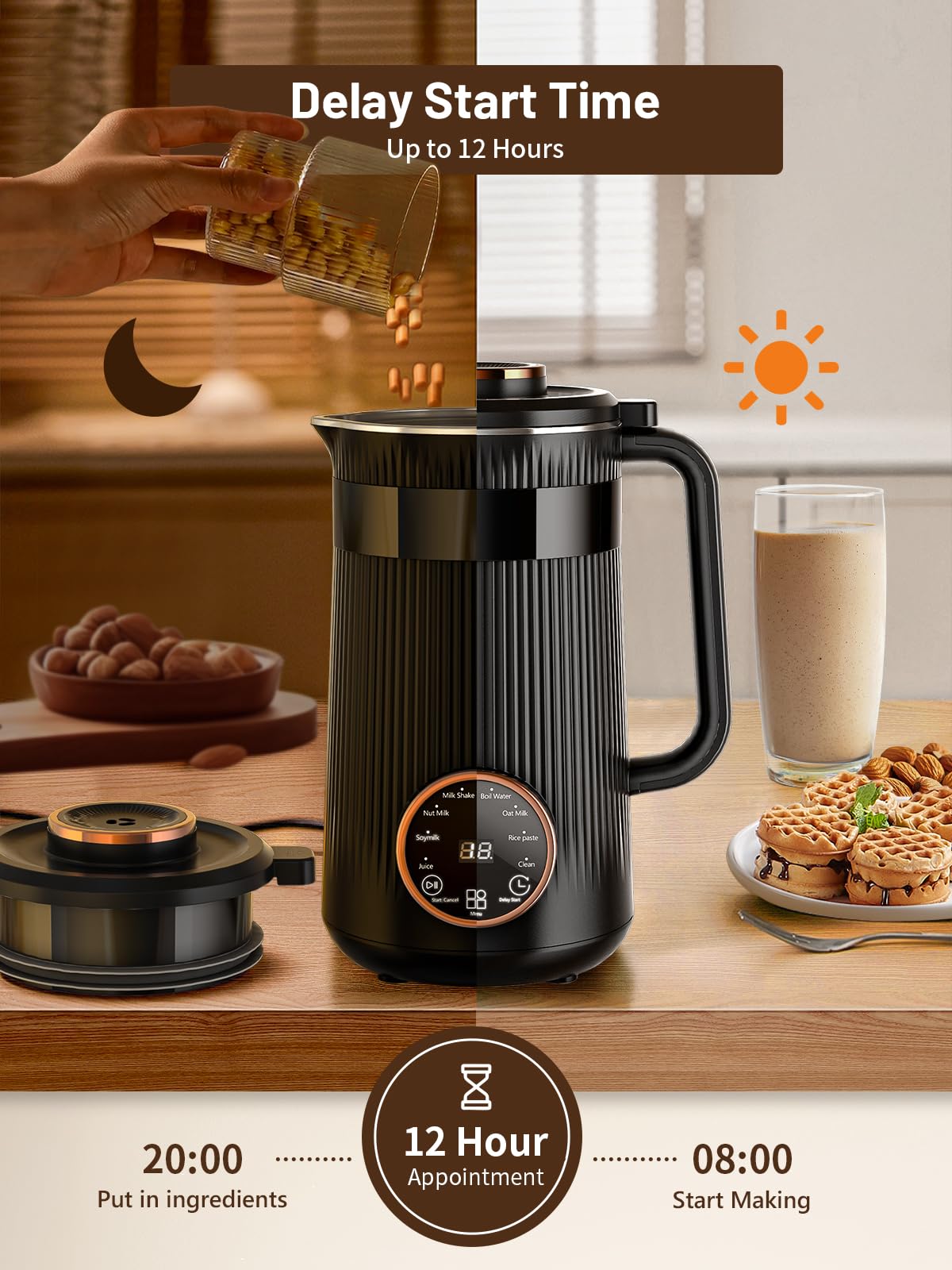 RELEXNOW preparar leche de almendra, soja y avena en casa con facilidad.