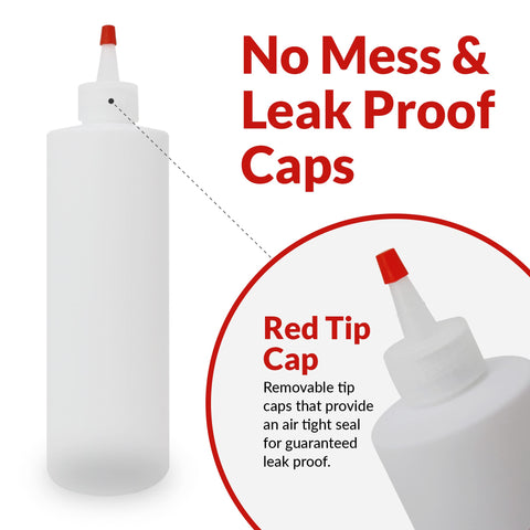 Reli botellas dispensadoras para condimentos ofrecen salida precisa para salsas, kétchup y aceites.