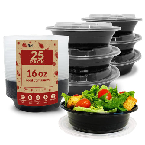 Reli contenedor-preparacion-16oz-25-unidades, ideal para planificar comidas y porciones.
