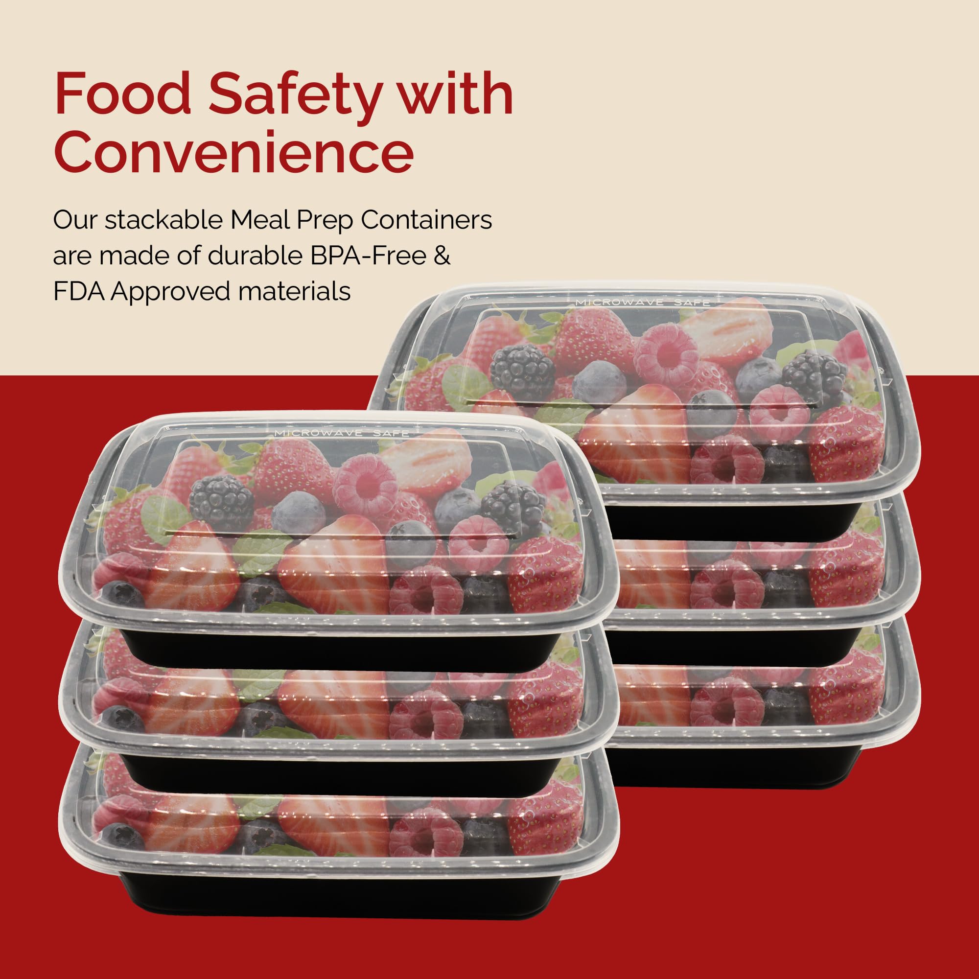 Reli reutilizables con tapas seguras para transportar comida sin derrames.