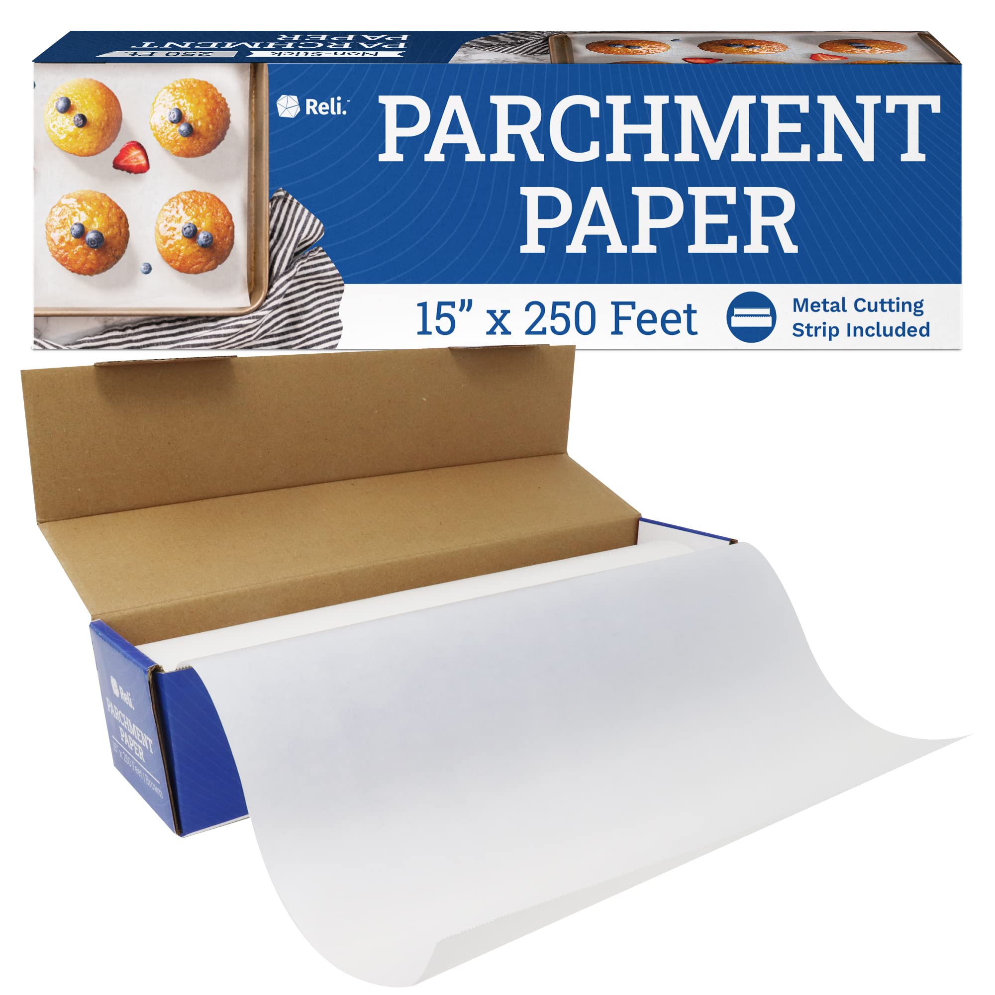 Reli rollo de pergamino con dispensador blanco, ideal para hornear.