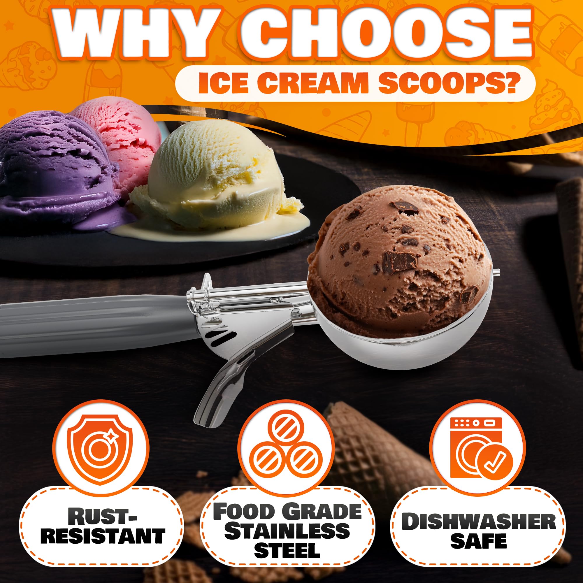 Reluen cuchara helado 4oz con medida exacta para porciones consistentes.