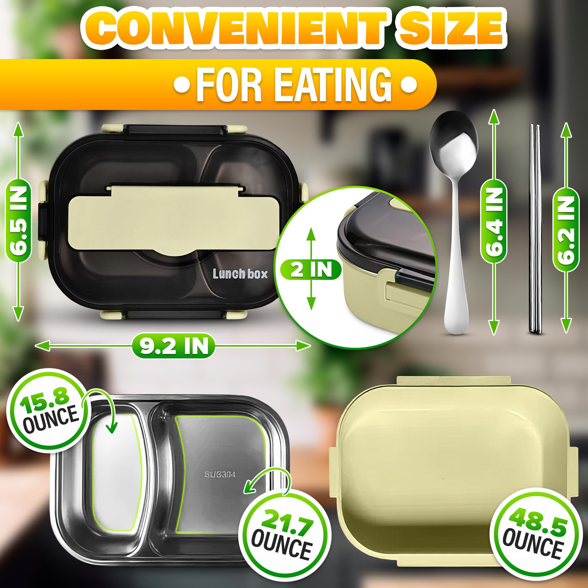 Reluen lonchera con compartimentos 4, organización para distintas comidas.