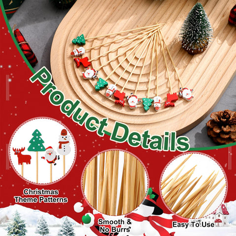 Remerry palillos navideños con ciervo para decorar bebidas y ensaladas
