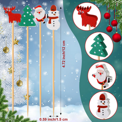 Remerry palillos navideños con Papá Noel para enriquecer presentaciones de postres