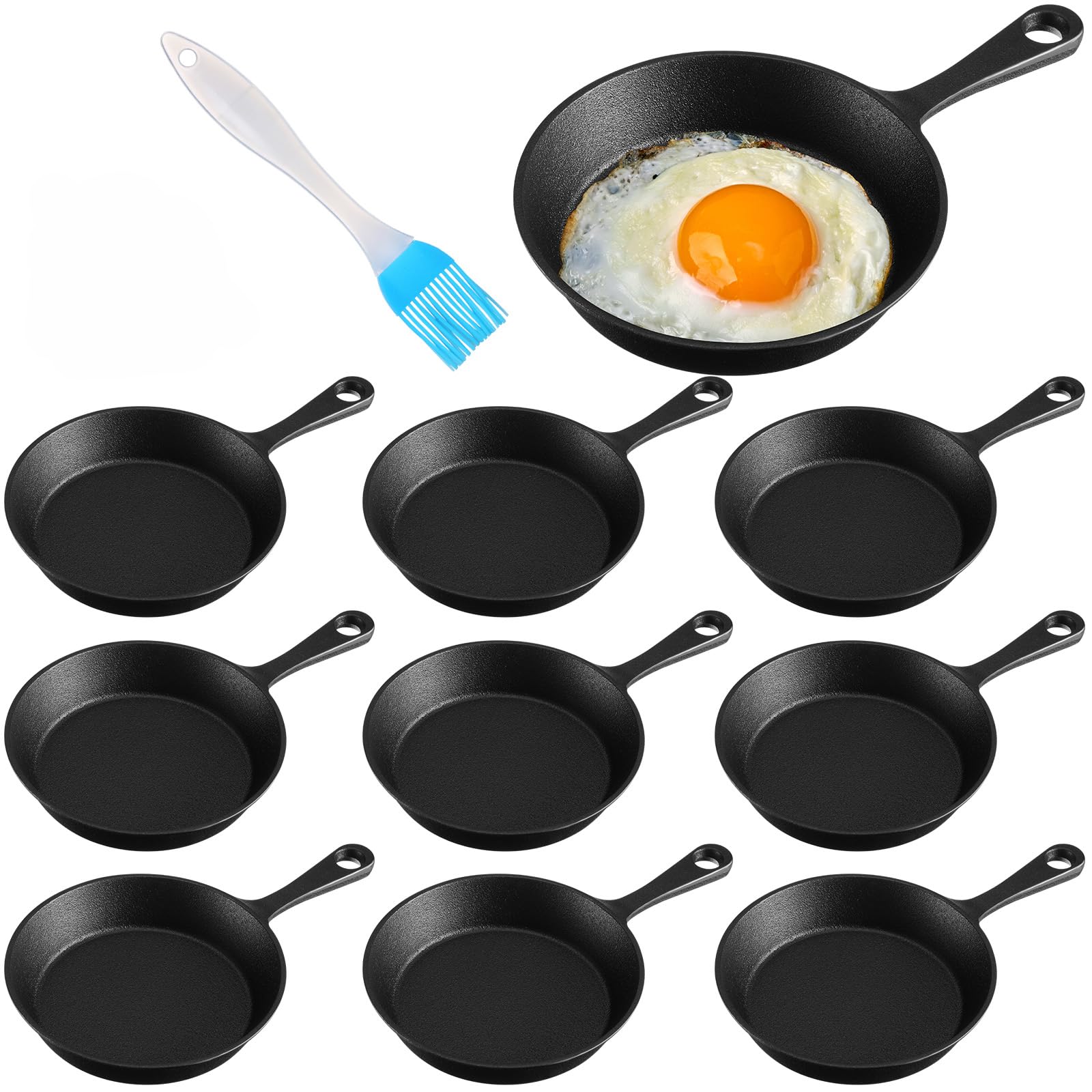 Remerry sartenes de hierro fundido de 4 pulgadas para cocina diaria.