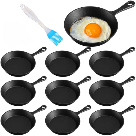 Remerry sartenes de hierro fundido de 4 pulgadas para cocina diaria.