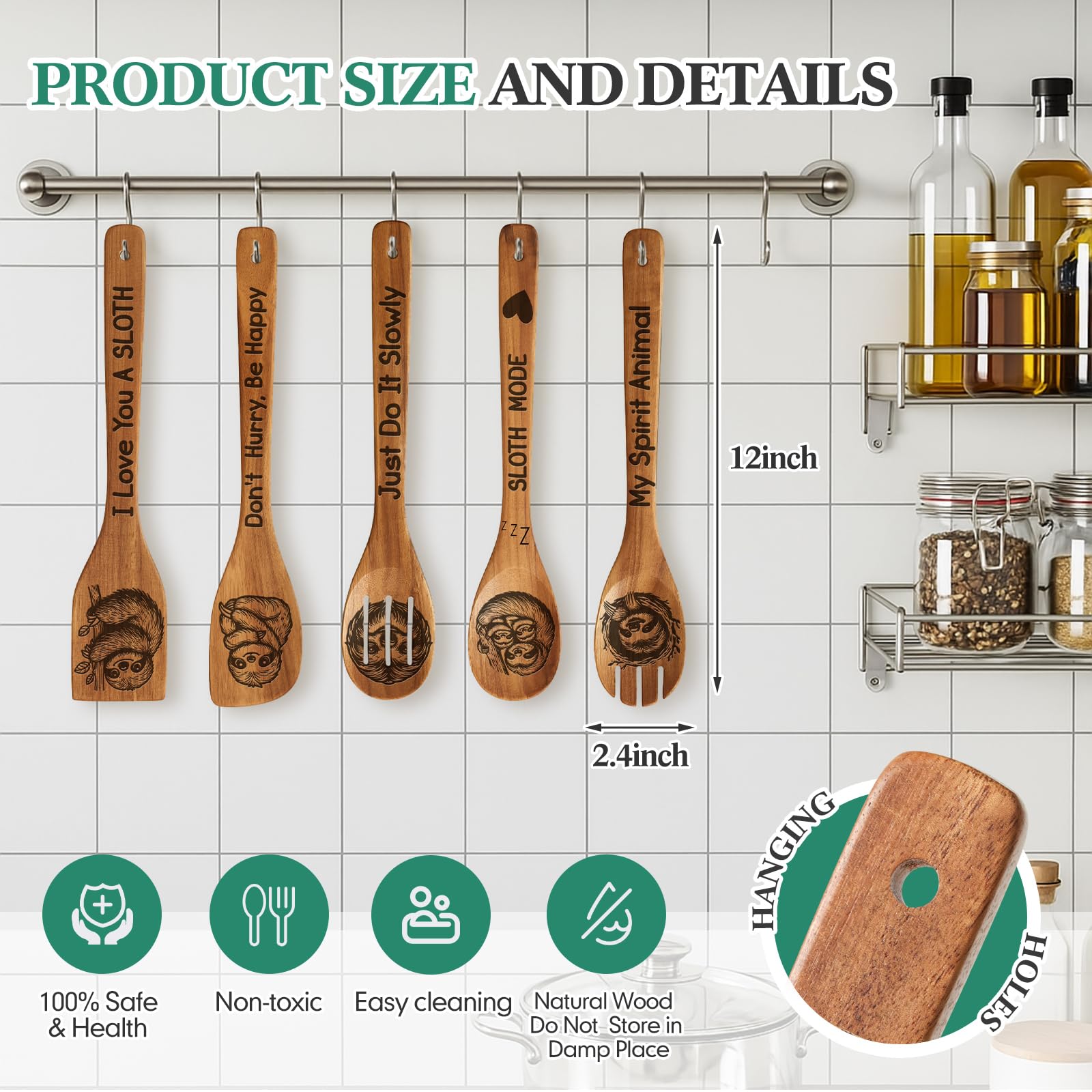 Remerry Sloths: espátula de tres líneas, decorativa y práctica para la cocina diaria.