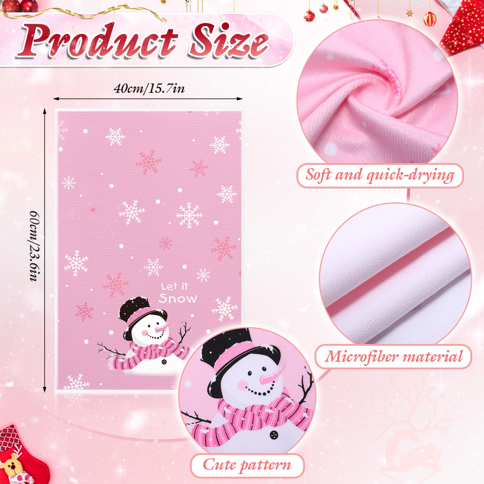 Remerry toallas de cocina rosa Navidad con camiones; práctico para secar utensilios.