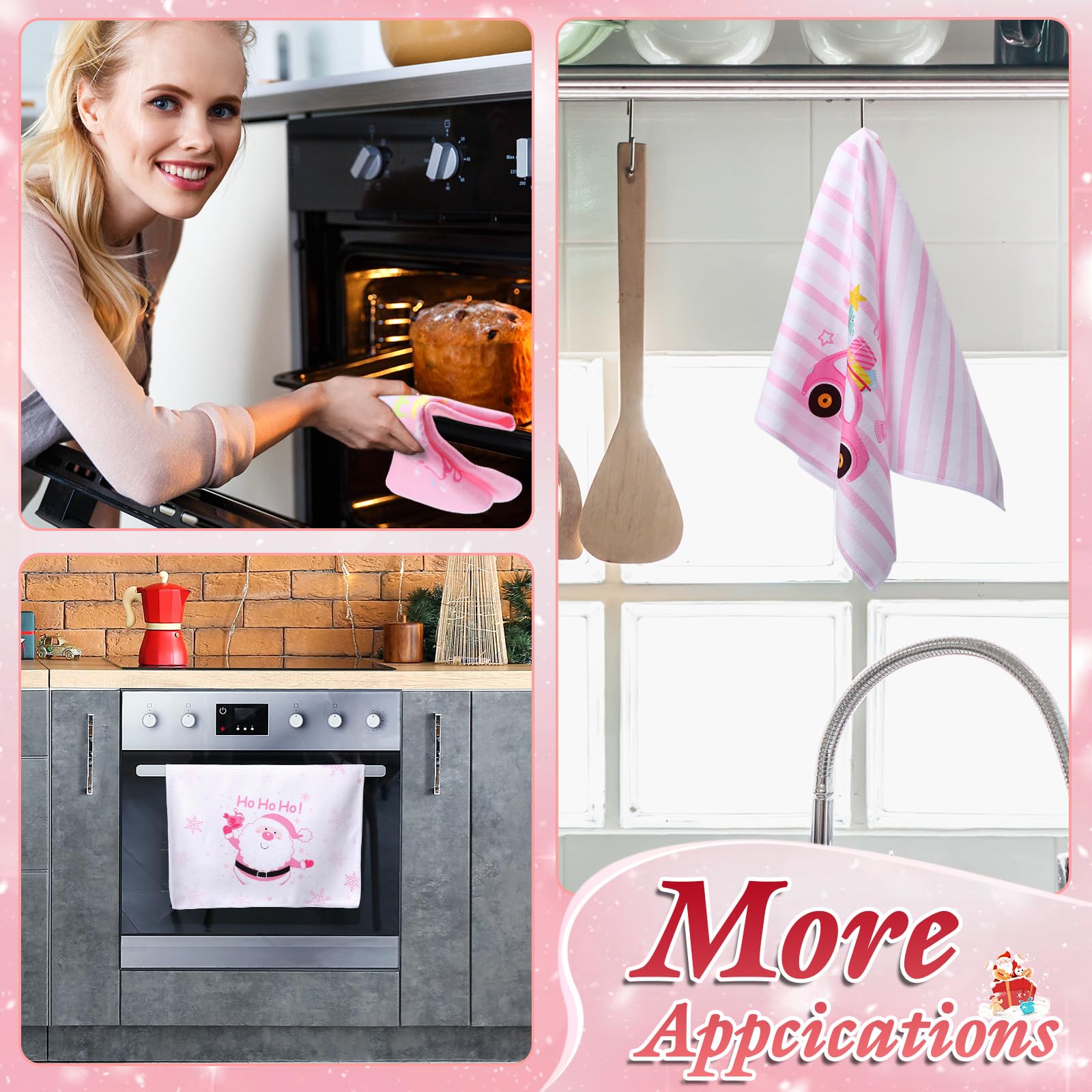 Remerry toallas de cocina rosa Navidad detalle festivo; regalo ideal.