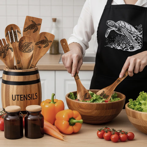 Remerry tenedor ensalada tortuga, diseño temático que añade encanto a la mesa.
