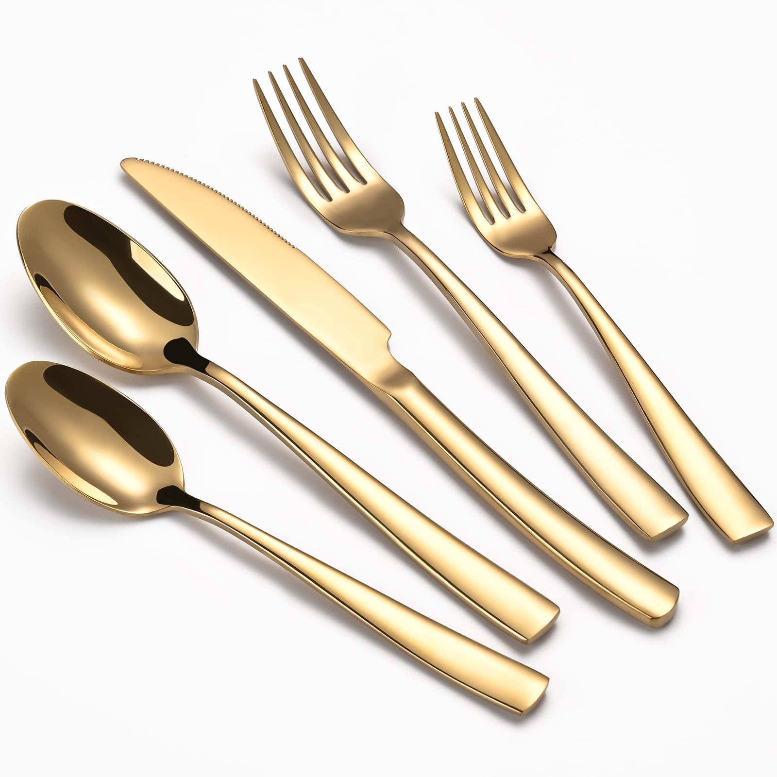 Remoxye juego-cubiertos-oro-plata para 8 personas, elegante para cenas diarias o eventos.
