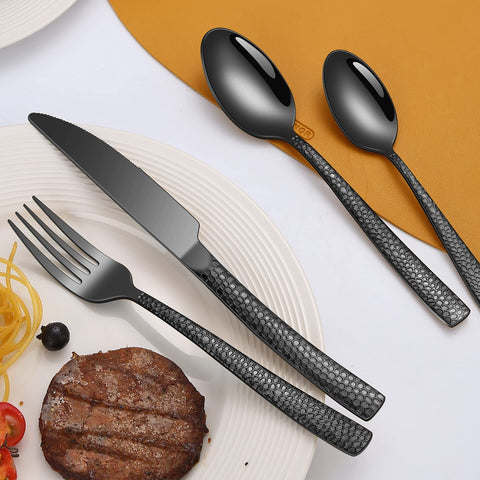 Remoxye tenedor ensalada, acabado negro, diseño elegante para comidas diarias.