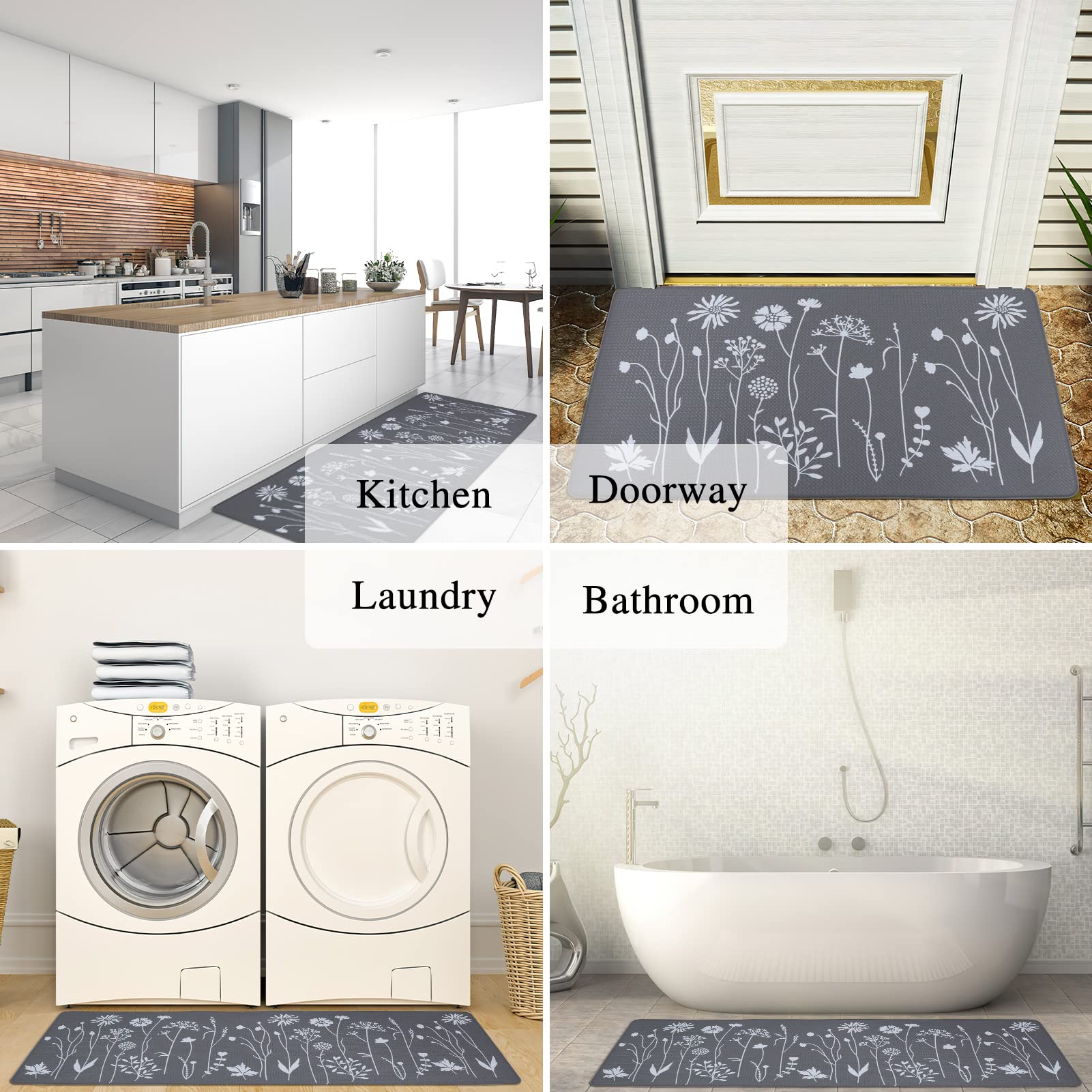 Rempry alfombras cocina resistentes al agua para derrames