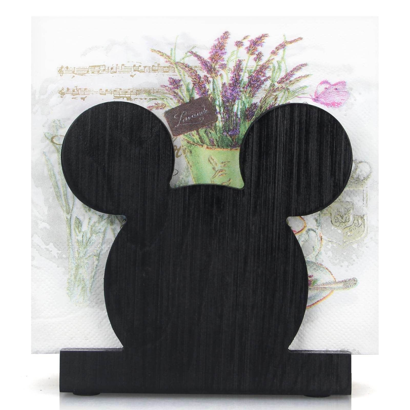 Renawe porta-servilletas de madera con diseño Minnie, ideal para decorar la mesa.