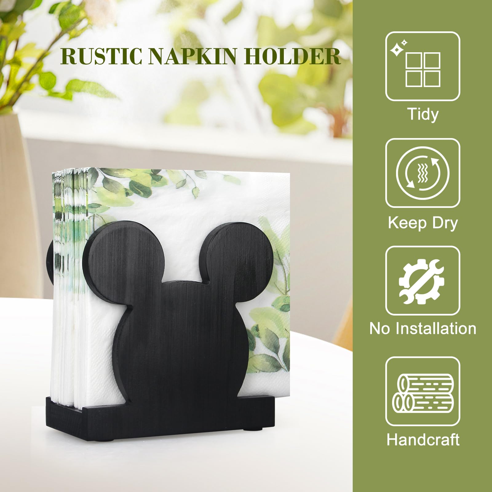 Renawe porta-servilletas combina con decoraciones rústicas y temática Disney.