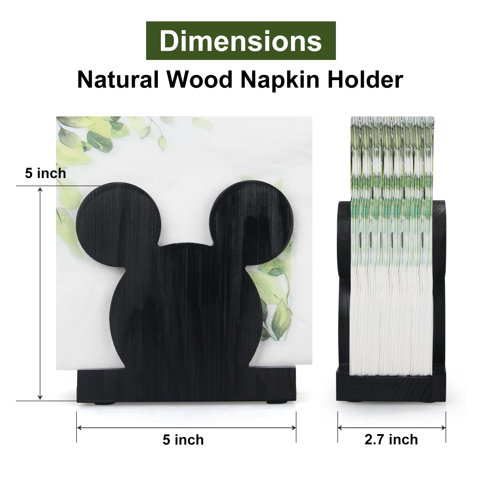 Renawe porta-servilletas decorativo, perfecto para mesa de cocina o comedor.