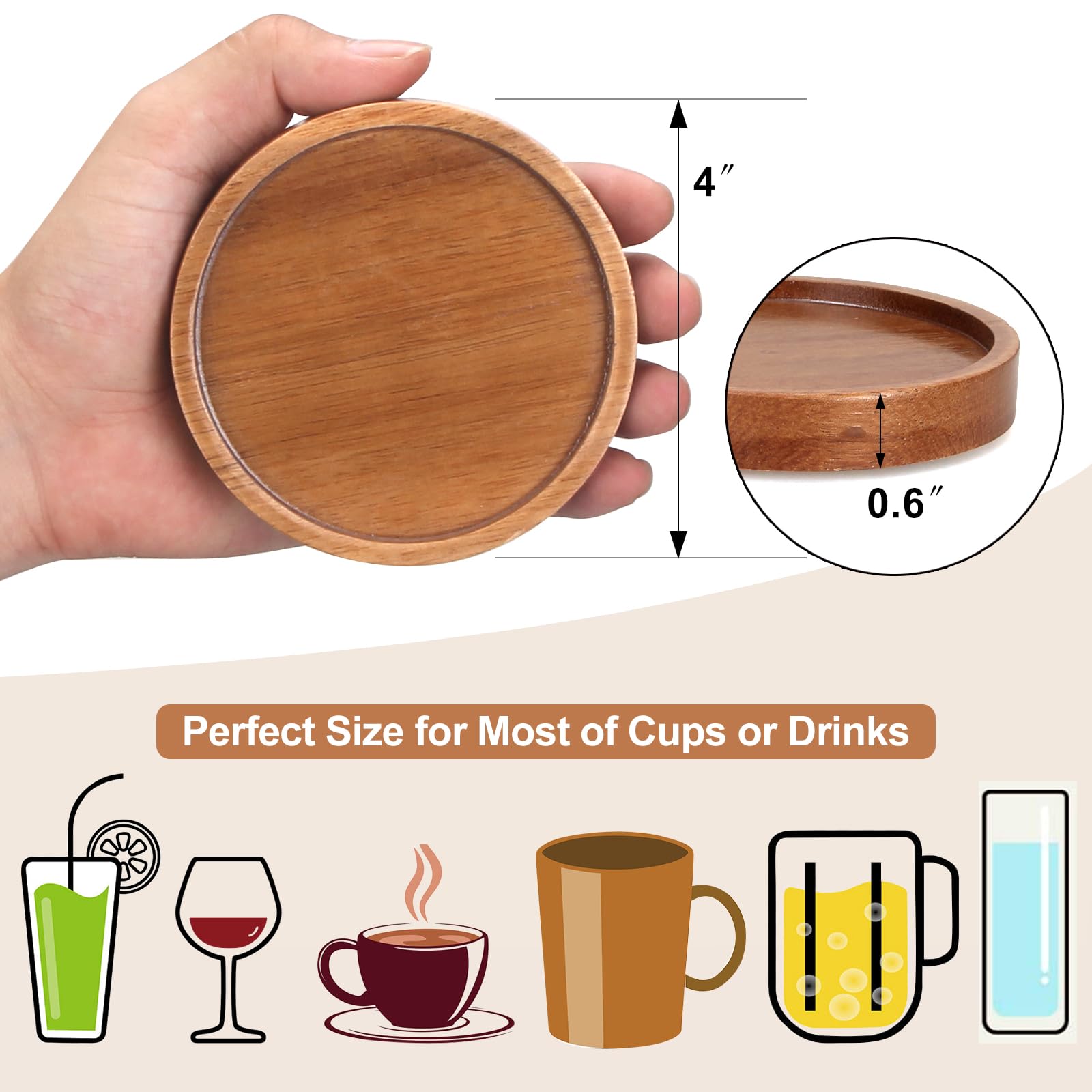 Renawe posavasos de madera regalo elegante para el hogar
