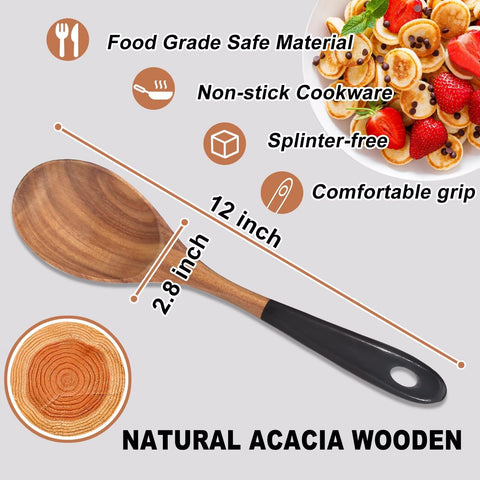 Renawe set de dos piezas de acacia para equipar la cocina con utensilios duraderos