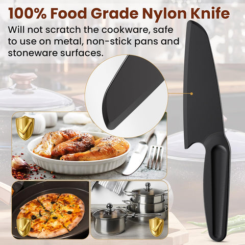 ReneeChef cuchillo nylon apto para sartenes antiadherentes, evita rayaduras.