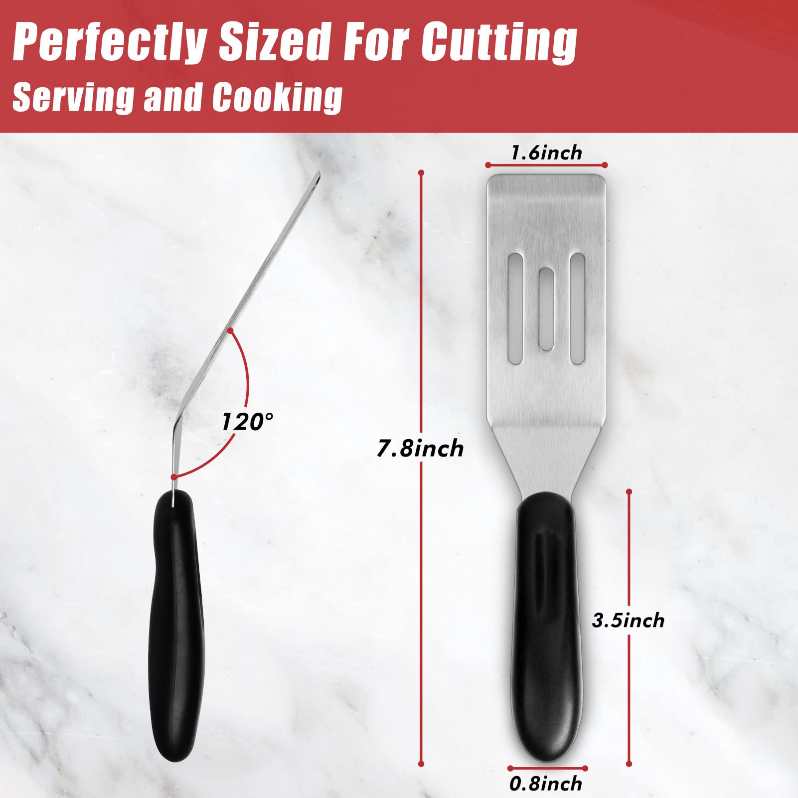 ReneeChef espátula mini servir-voltear, ideal para girar postres y porciones.