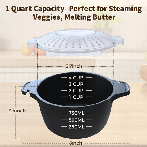 Vaporera ReneeChef para verduras en microondas, cocción rápida y saludable.