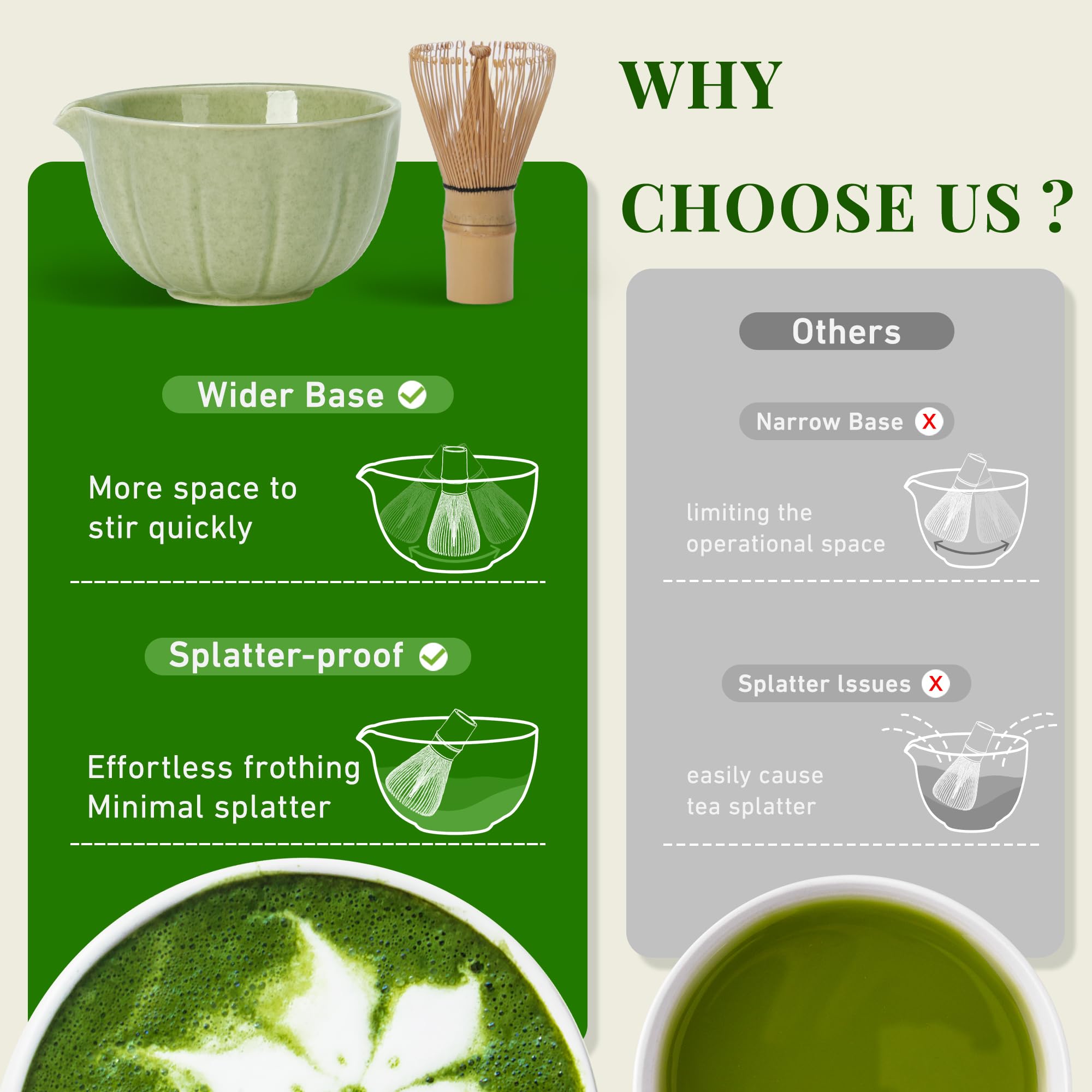 Renmxj Matcha empaque regalo elegante para amantes del matcha