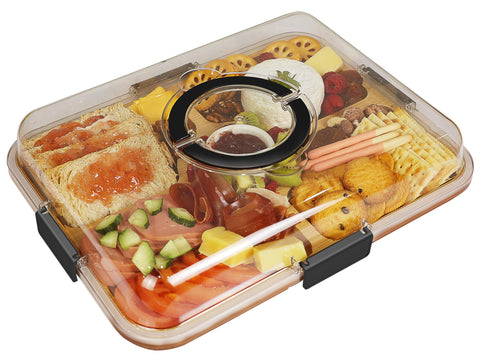 Renmxj tablero charcutería con tapa transparente para servicio elegante en reuniones