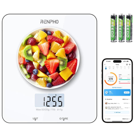 RENPHO Bascula de alimentos con calculadora nutricional para planificar comidas.