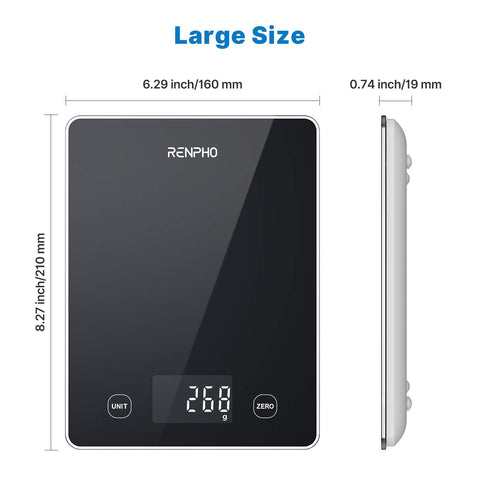 Renpho Escala Digital de Cocina peso preciso en gramos y kilogramos.