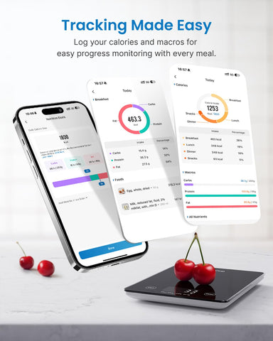 Renpho Escala Digital de Cocina con función tara para pesar sin la cubeta.