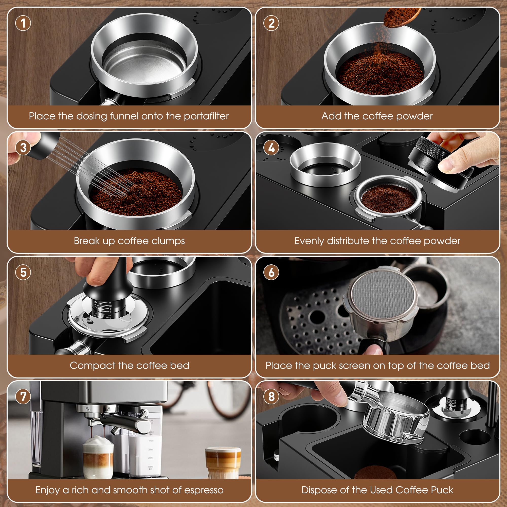 Reoszeank Tamping Station espresso, base estable para tampear