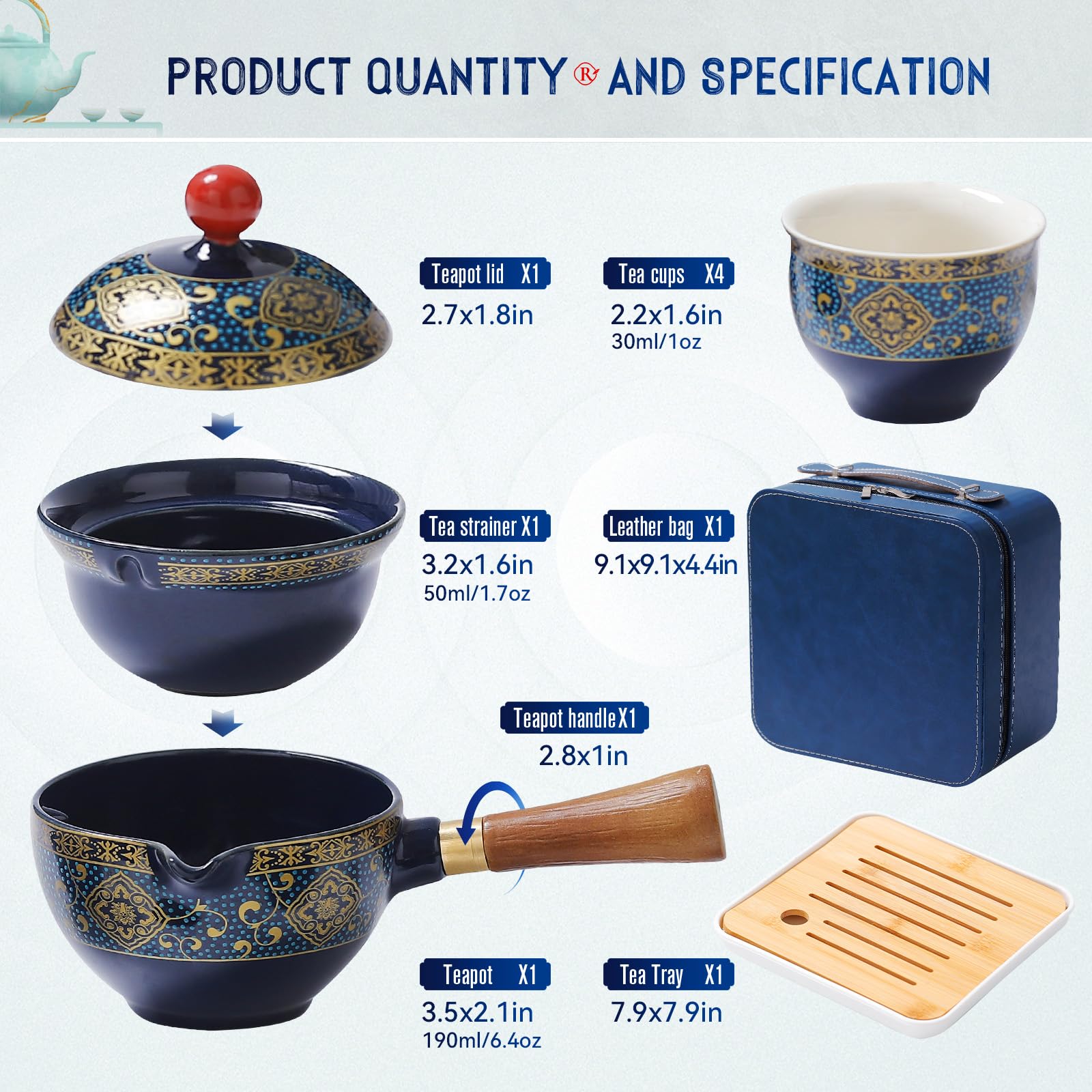 REOWONU tetera ceramica con mango aislante para manejo cómodo.