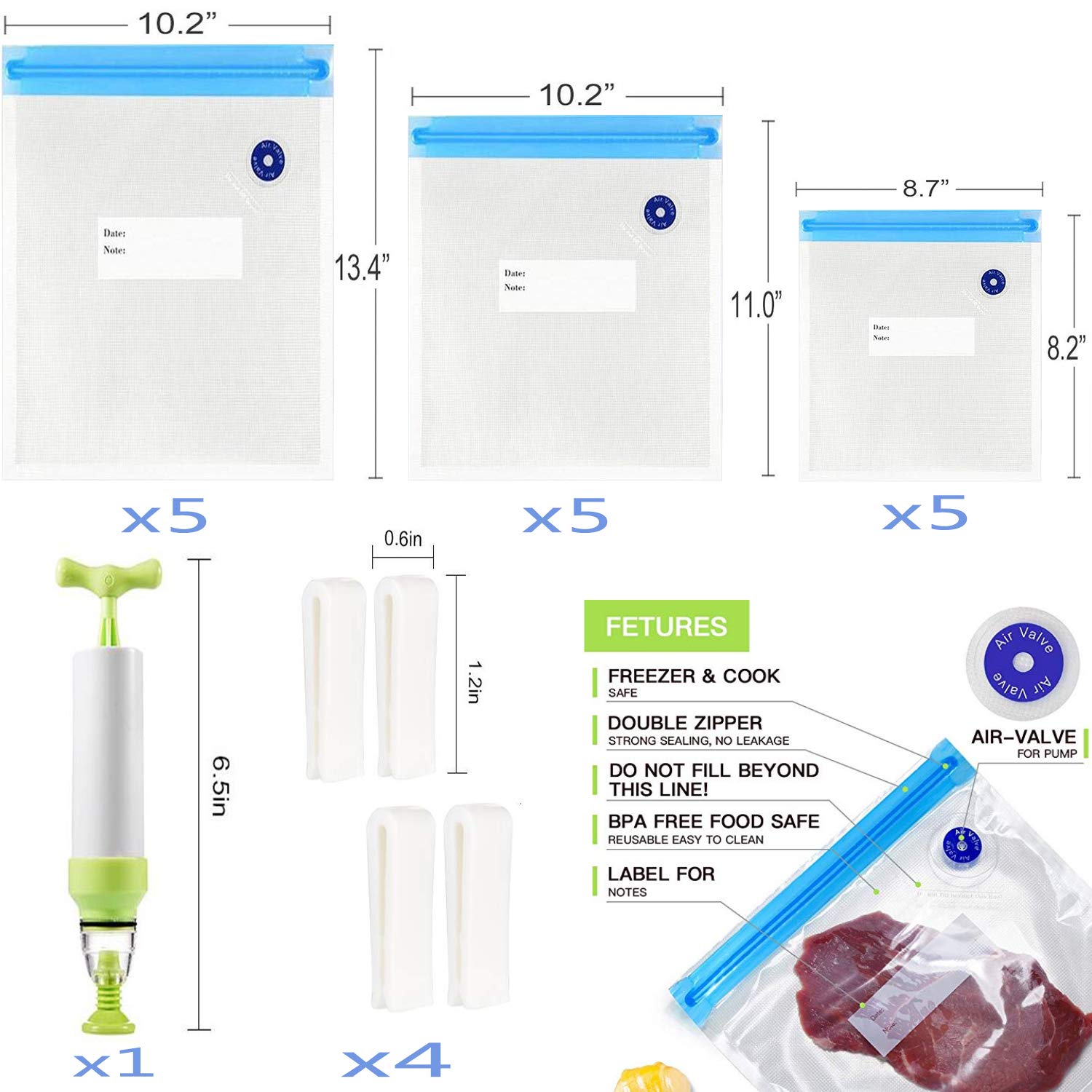 Repinsta kit azul de 20 piezas: conjunto práctico para cocinar y guardar.