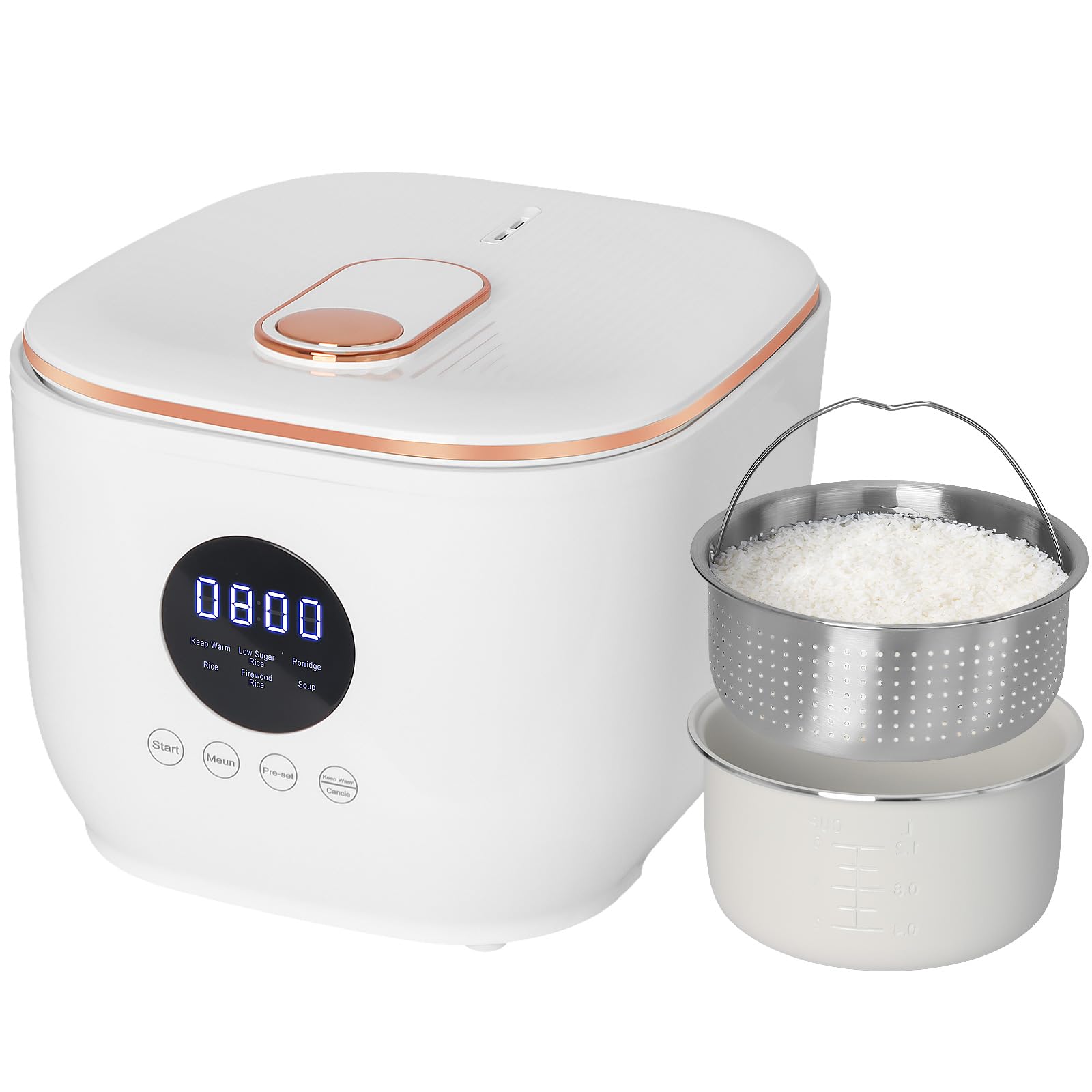 La olla arrocera RERCIT 3L para porciones familiares y arroz esponjoso.